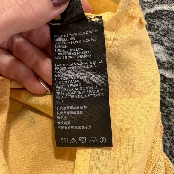 UO honey yellow with cherries print milkmaid mini dress with ruffles - Picture 14 of 14